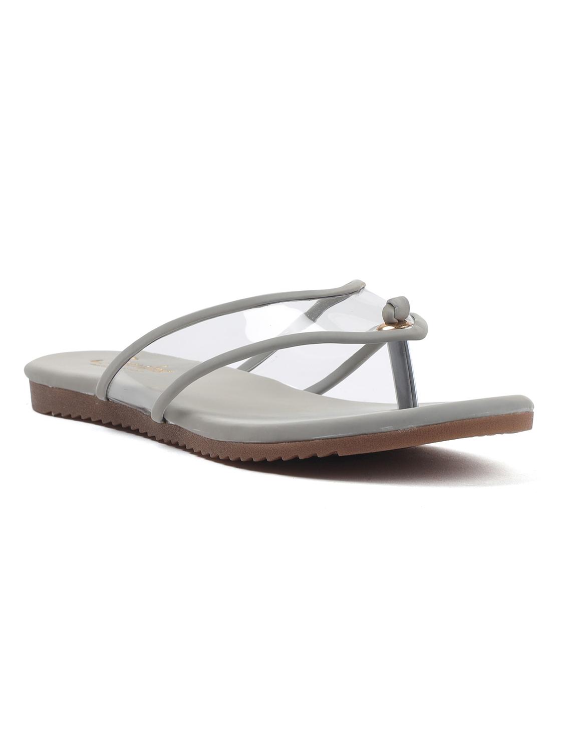grey solid slip on sandal - 19129390 - Zoom Image - 0