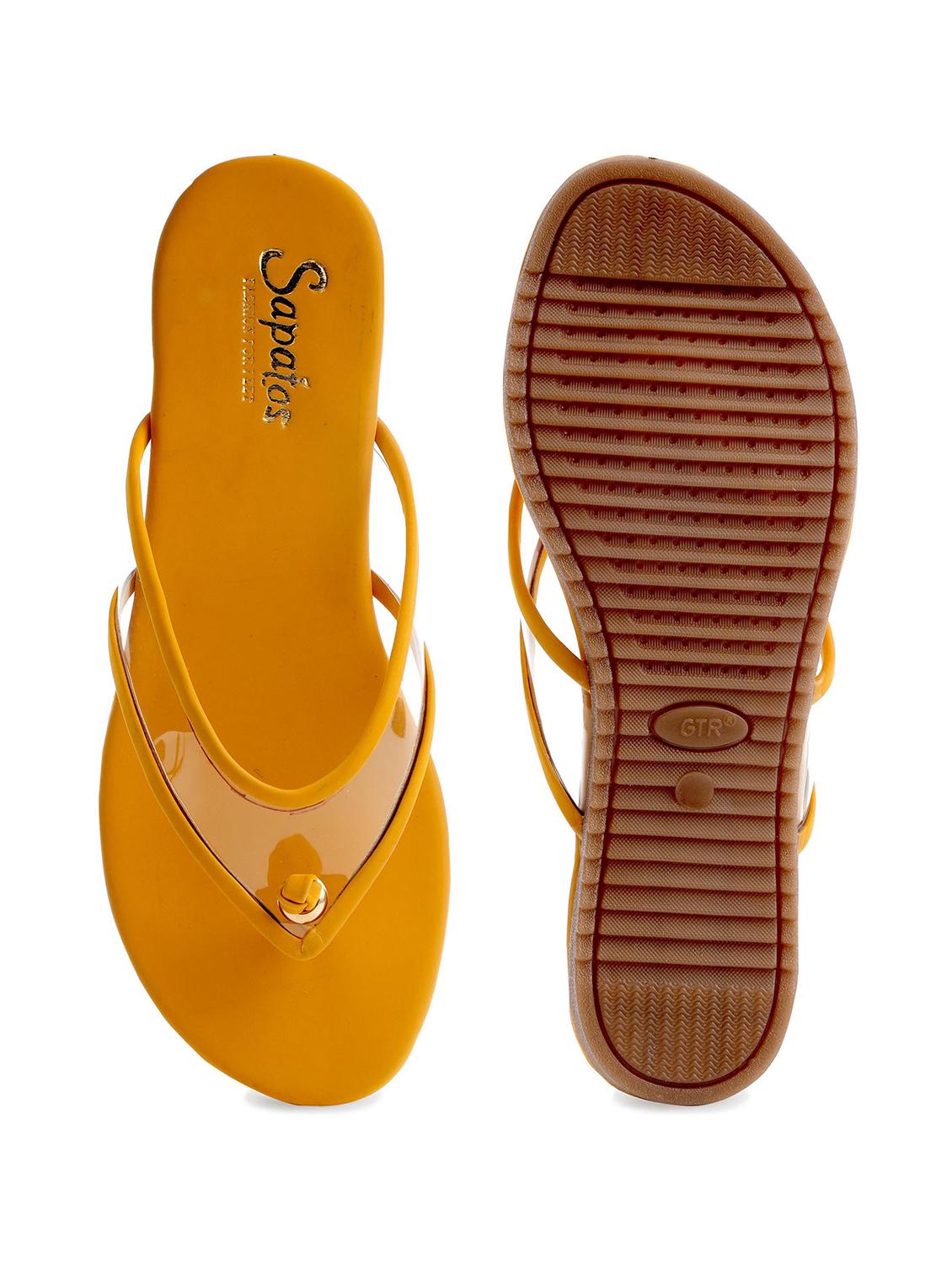 yellow solid slip on sandal - 19129391 - Standard Image - 3