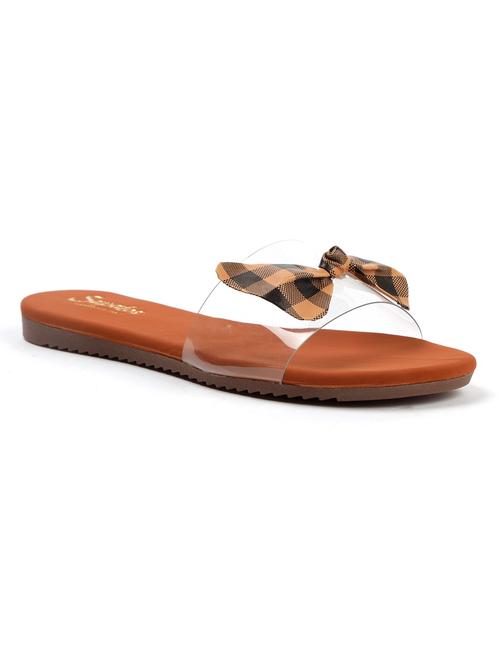 tan synthetic slip on sandals - 19129397 - Standard Image - 0