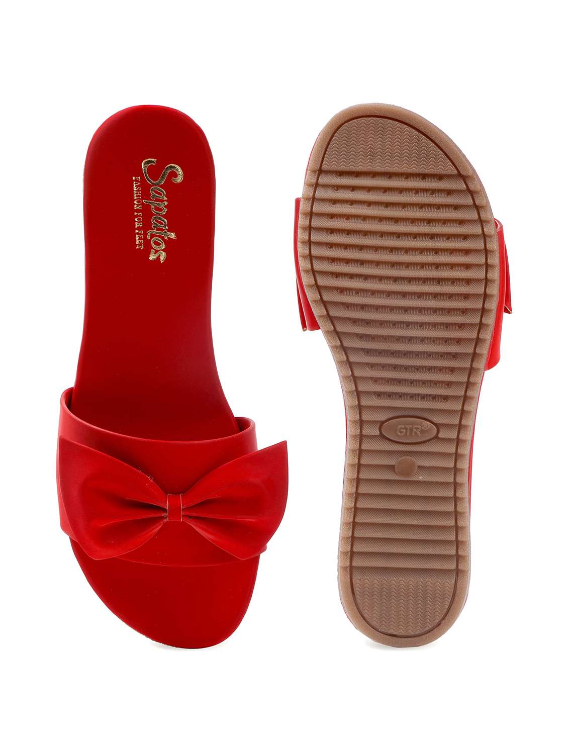 red synthetic slip on sandals - 19129398 - Standard Image - 3