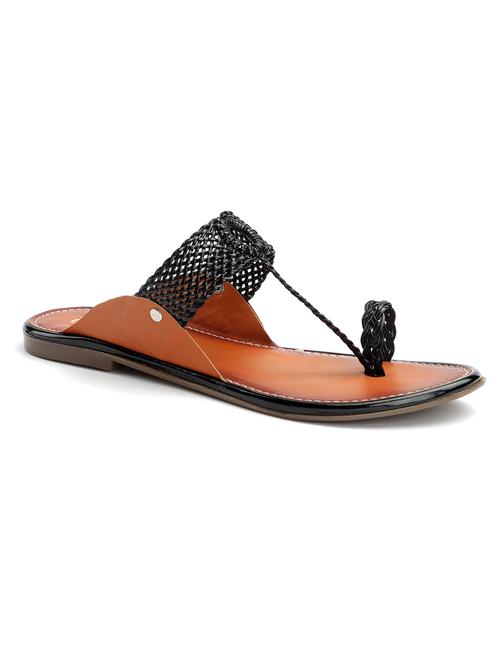 black synthetic ethnic sandals - 19129403 -  Standard Image - 0