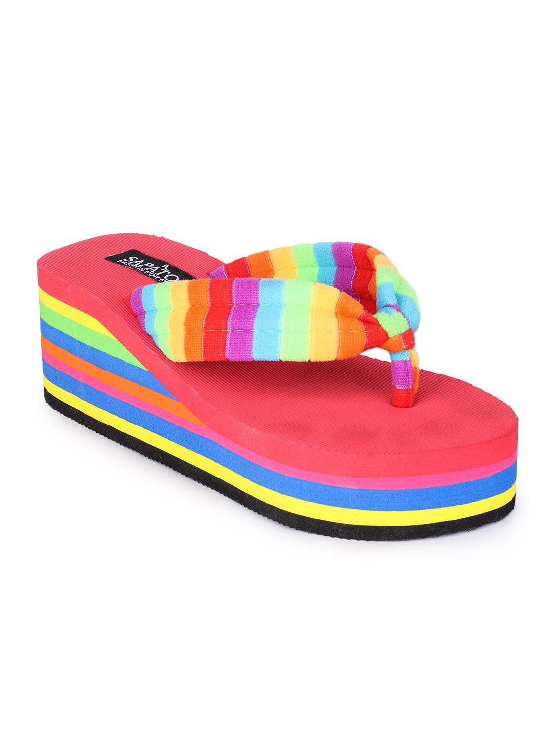 red flatform sandal - 19129414 - Zoom Image - 0