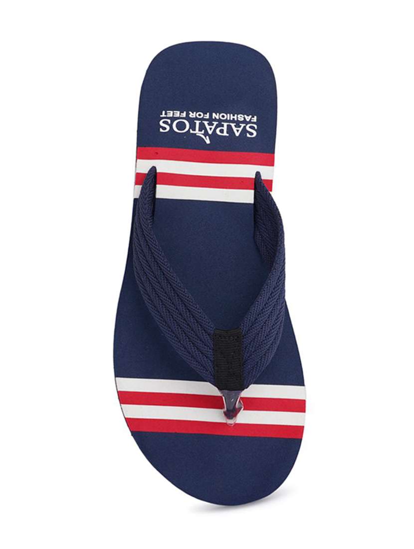 navy striped flip flop - 19129447 - Standard Image - 3