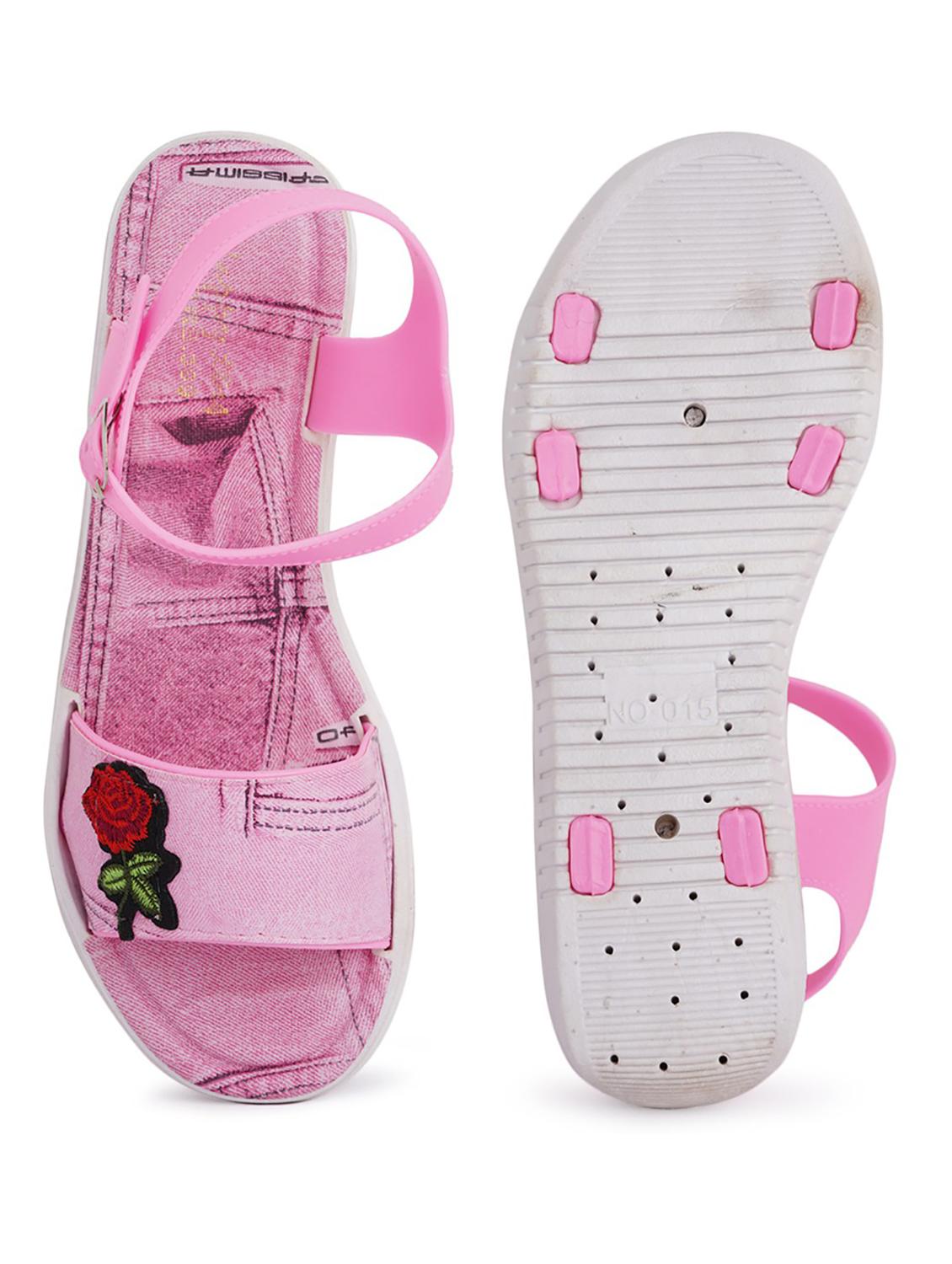 women pink ankle strap wedge - 19129543 - Standard Image - 3