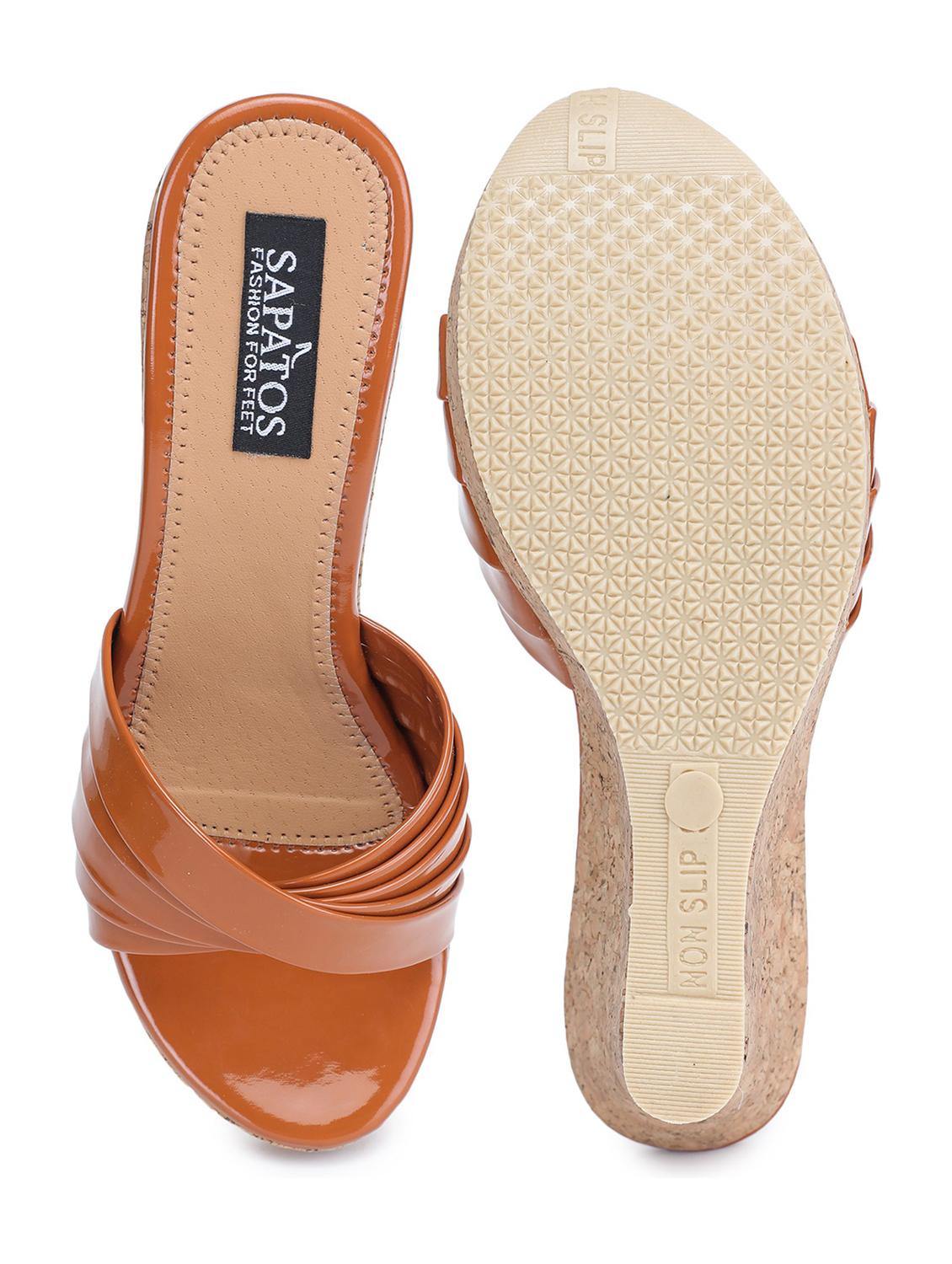 tan wedge sandal - 19129559 - Standard Image - 3