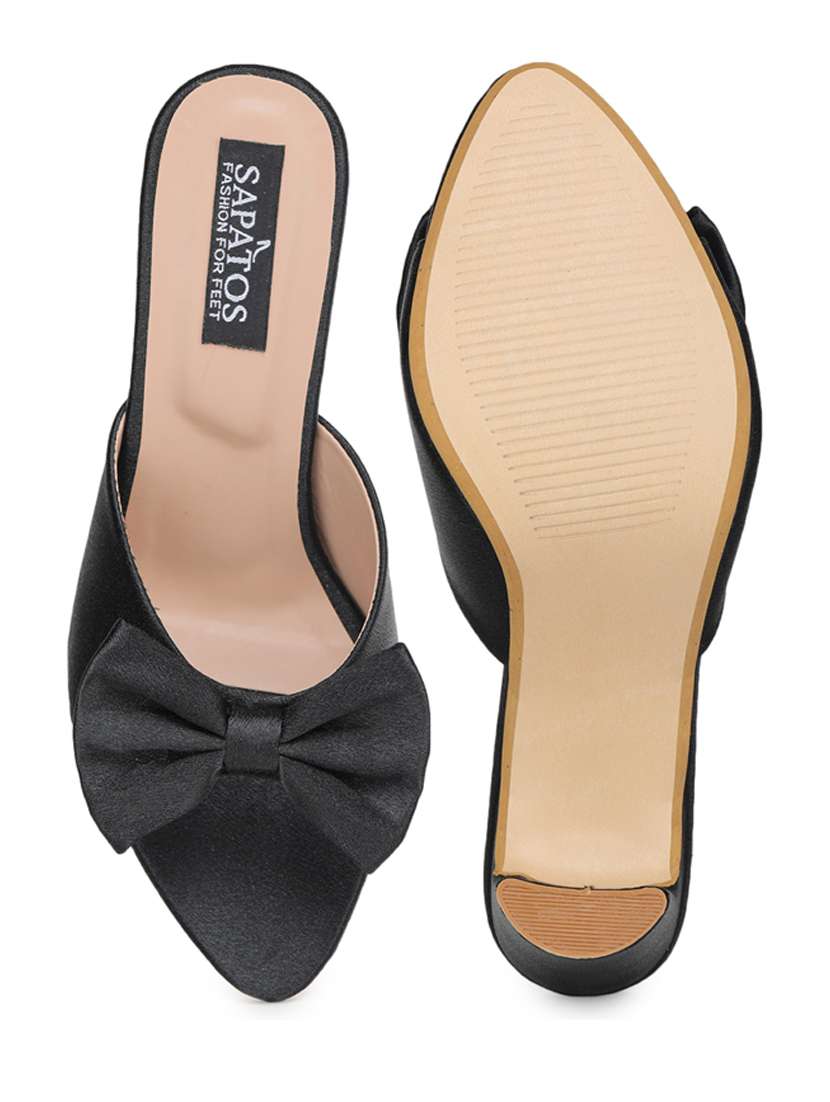 black slip on sandal - 19129702 - Standard Image - 3