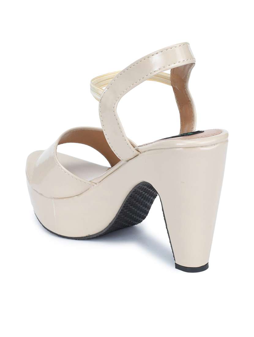 beige ankle strap heel sandal - 19129712 - Standard Image - 3