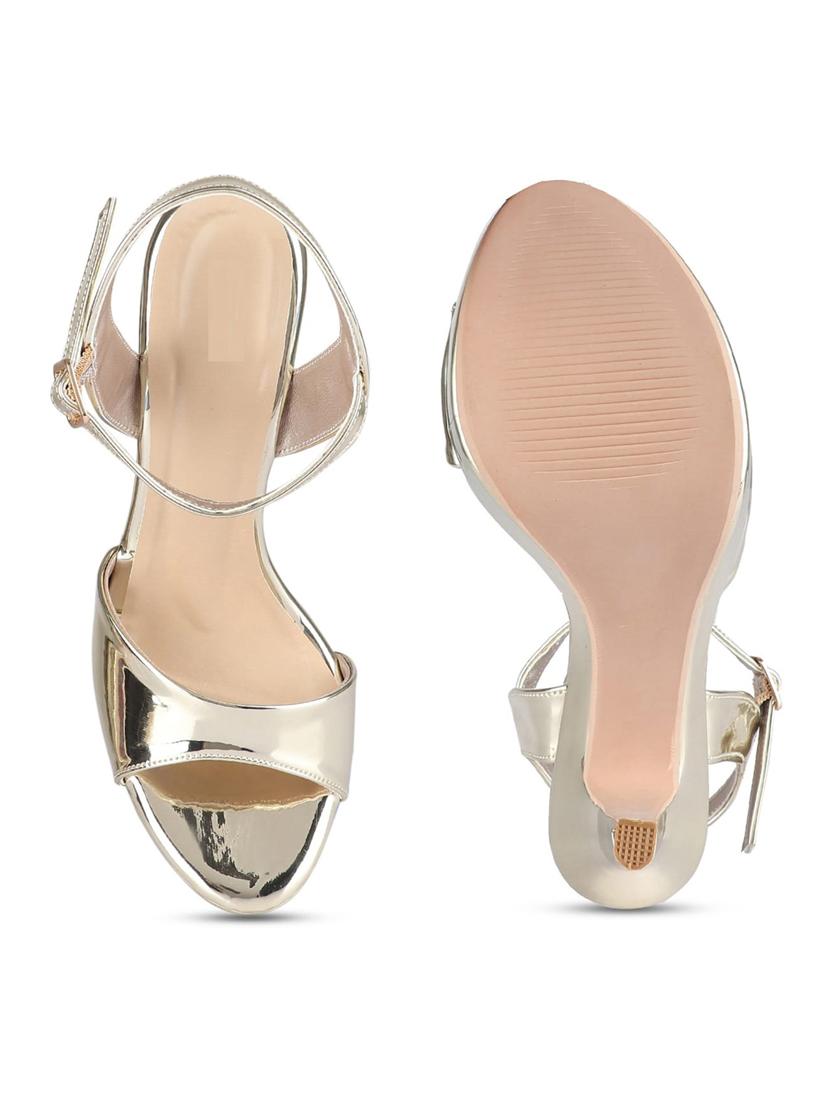golden ankle strap sandal - 19129752 - Standard Image - 5