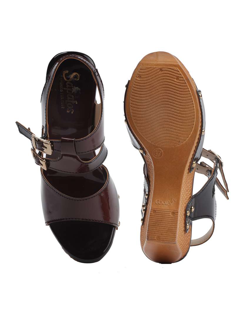 brown ankle strap sandal - 19129782 - Standard Image - 5