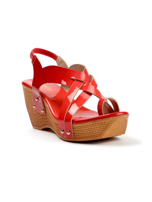red back strap sandal - 19129784 - Standard Image - 0