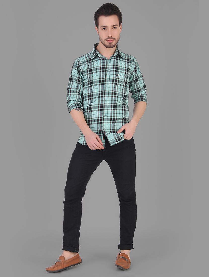 mens checks casual shirt - 19129945 - Standard Image - 3