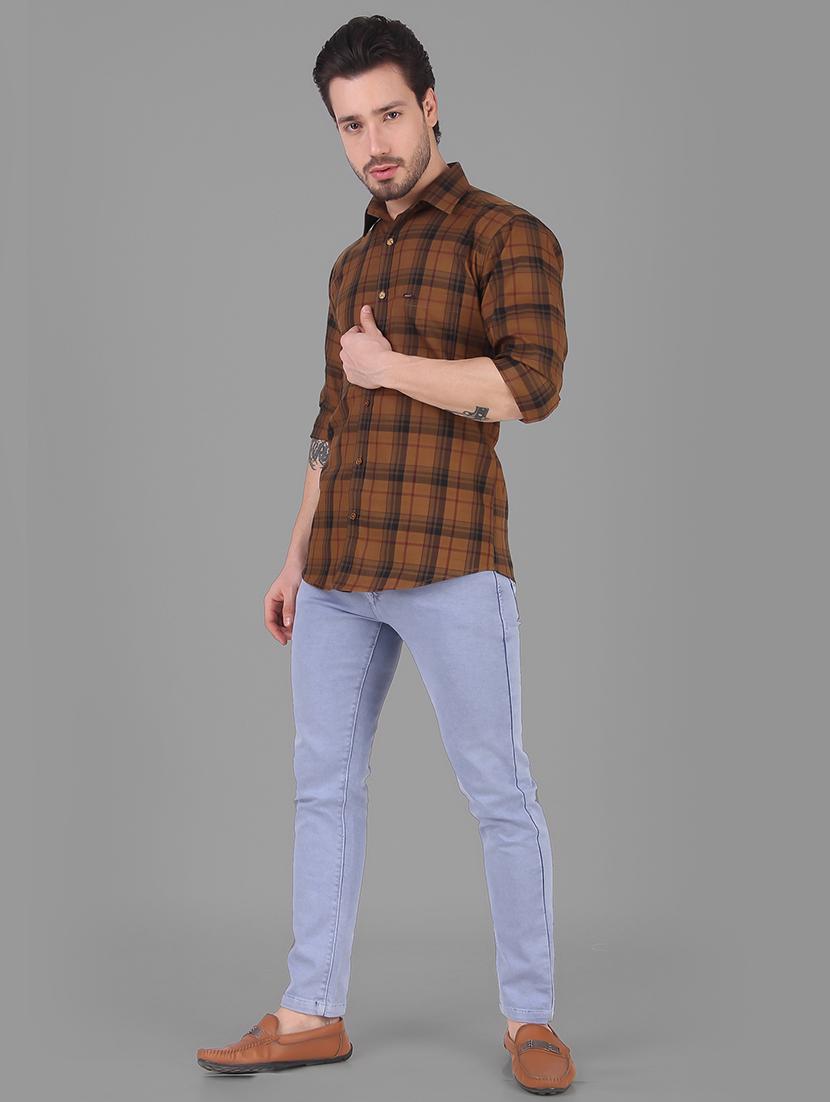 mens checks casual shirt - 19129946 - Standard Image - 3