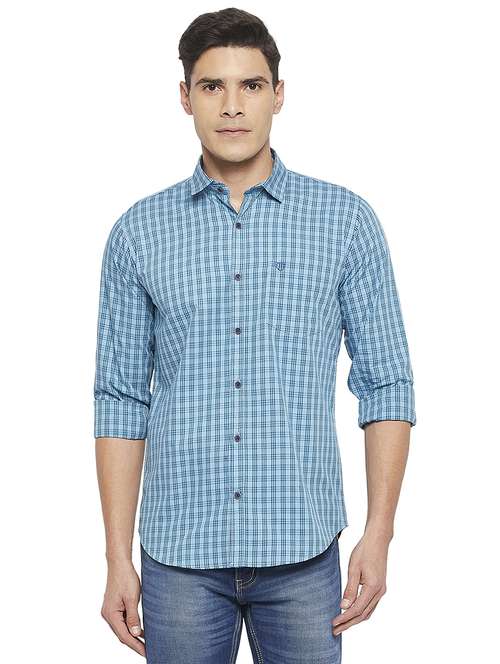 men long sleeves checkered casual shirt - 19131356 -  Standard Image - 0