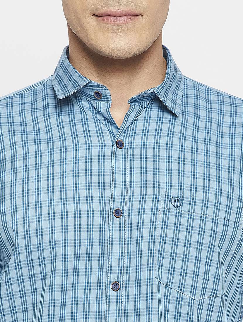 men long sleeves checkered casual shirt - 19131356 -  Standard Image - 5