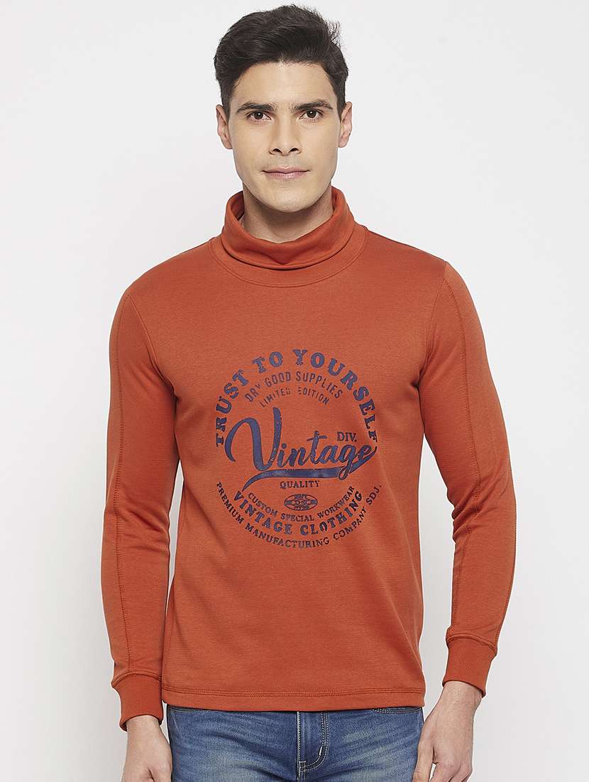 high neck chest printed t-shirt  - 19131454 -  Zoom Image - 0