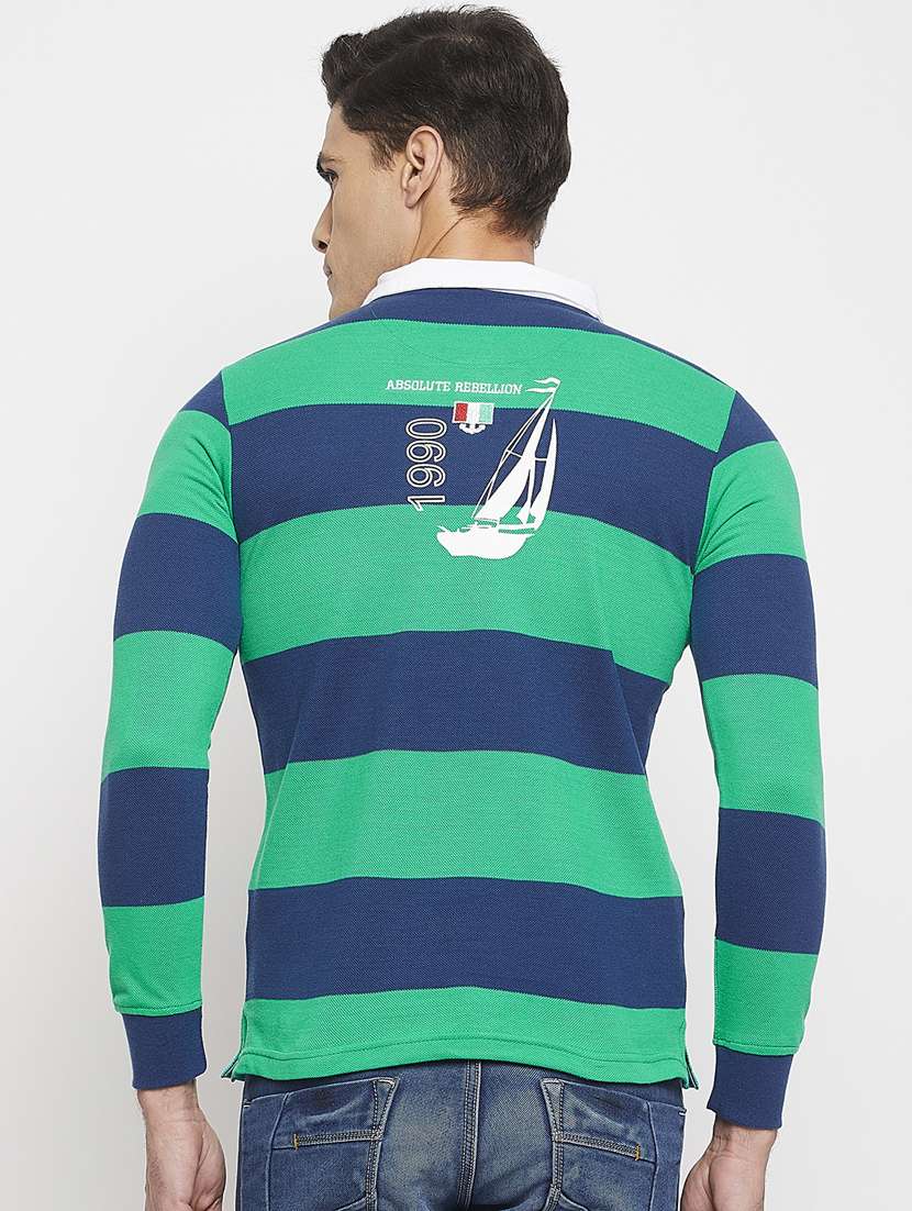 polo neck striped t-shirt  - 19131455 -  Standard Image - 3