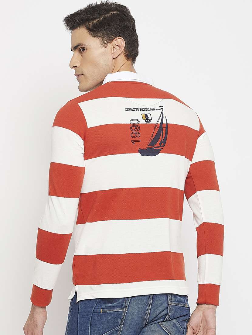 polo neck striped t-shirt  - 19131456 -  Standard Image - 3