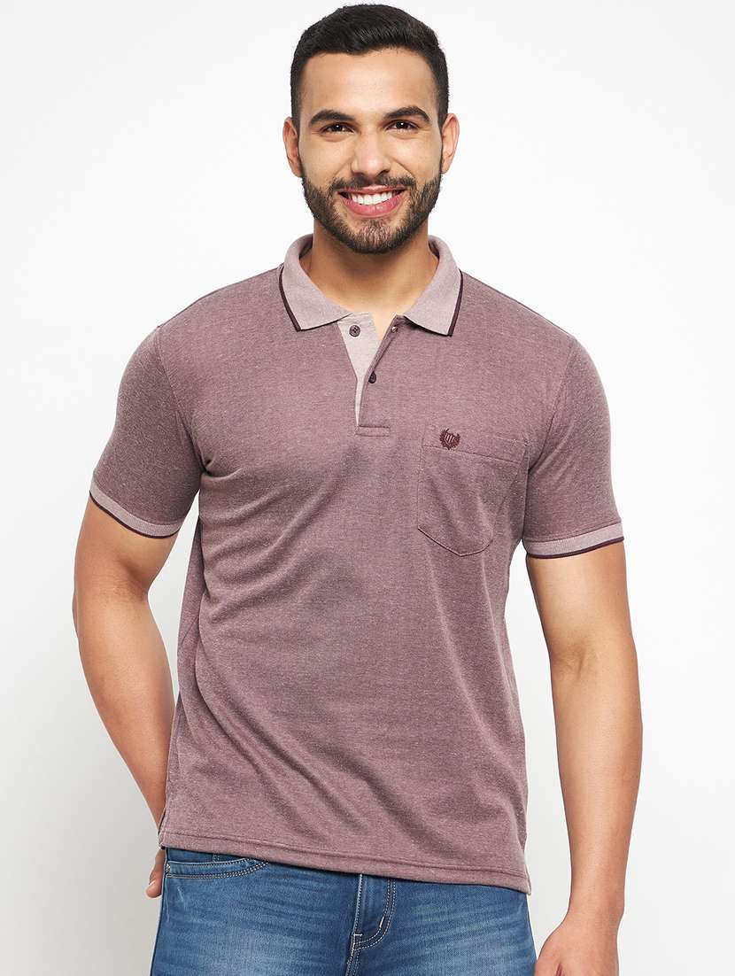 polo neck solid t-shirt 