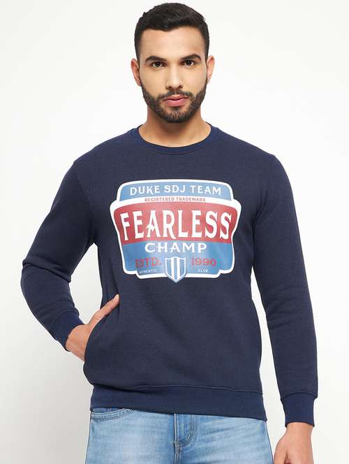 cotton blend chest print sweatshirt - 19131664 -  Standard Image - 0