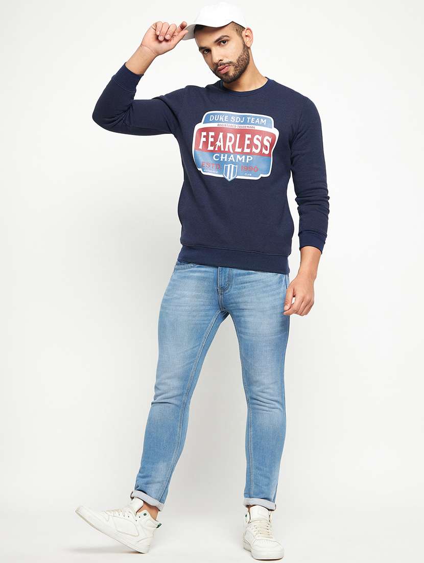 cotton blend chest print sweatshirt - 19131664 -  Standard Image - 3