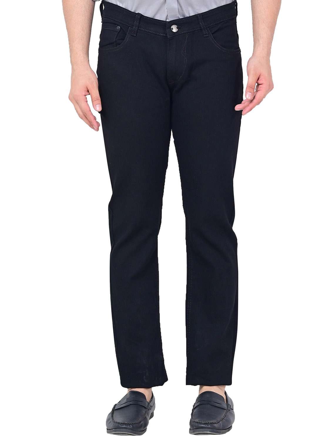 men solid mid rise jeans