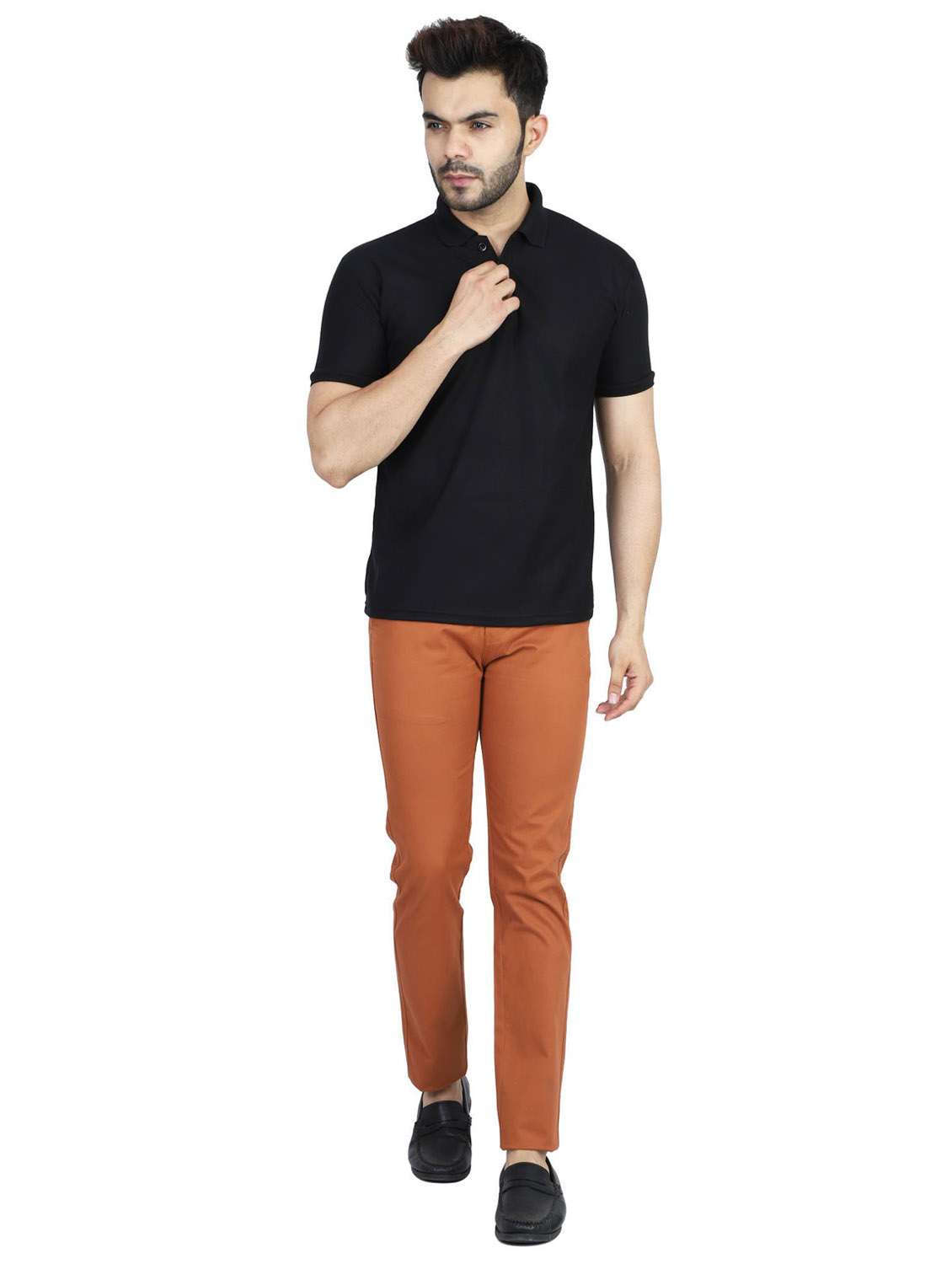 mid rise flat front casual trouser - 19131888 -  Standard Image - 3
