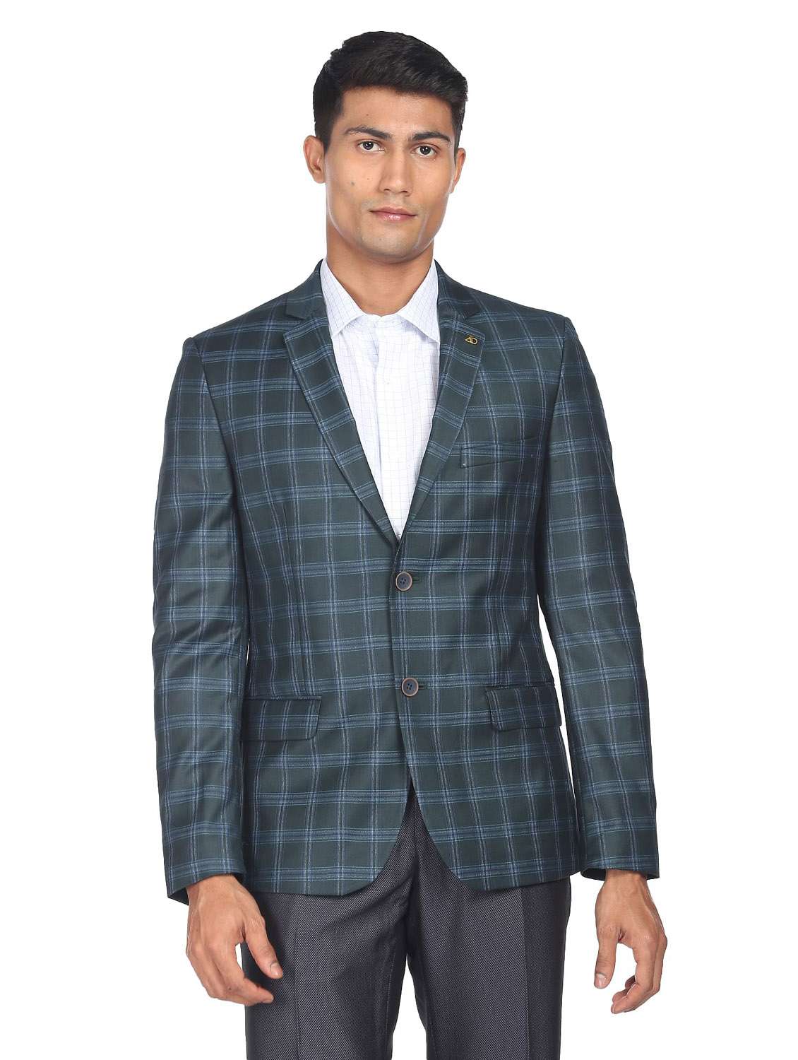 notched lapel single breasted formal blazer - 19132103 -  Zoom Image - 0