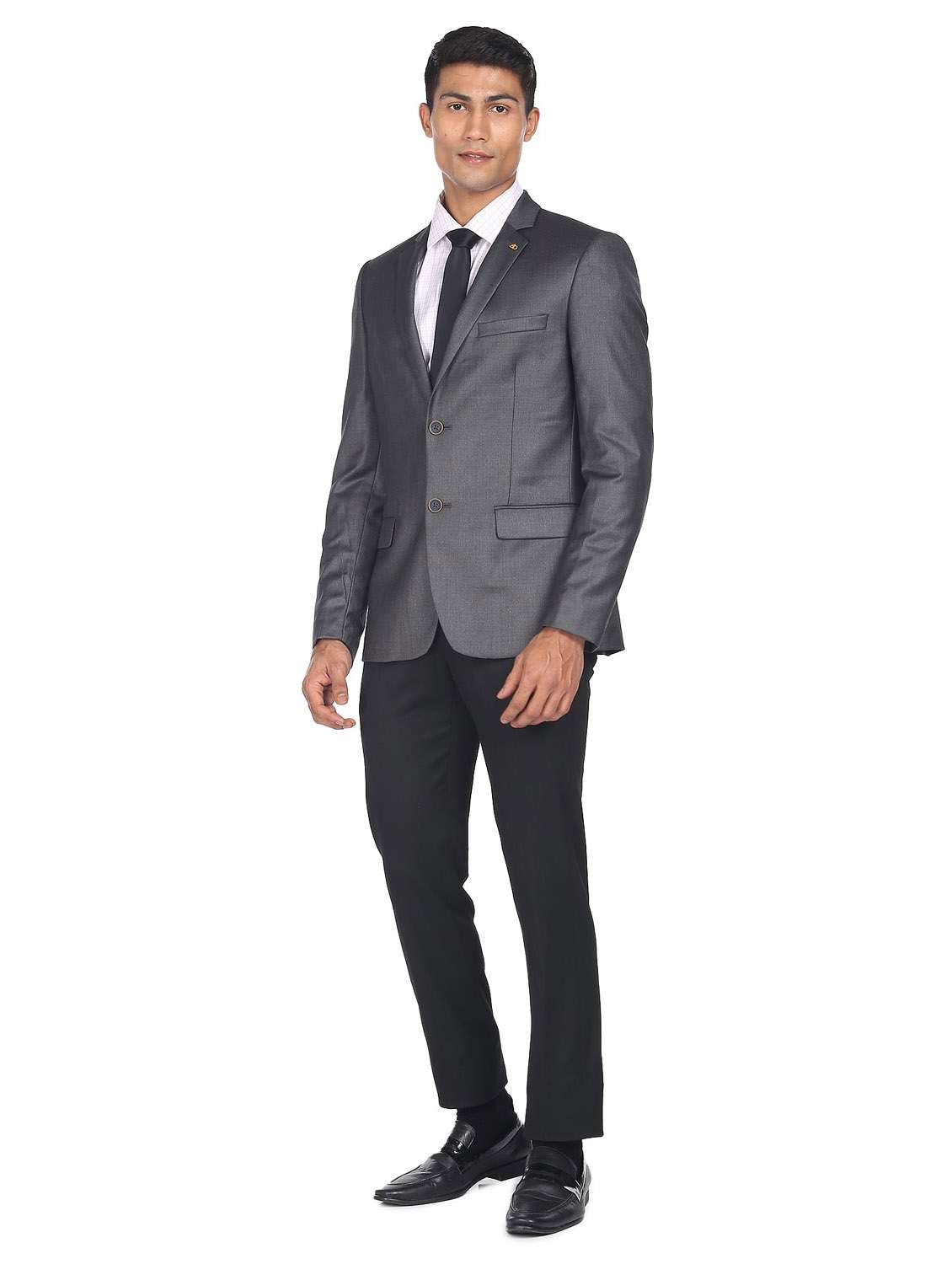 notched lapel single breasted formal blazer - 19132110 -  Standard Image - 3