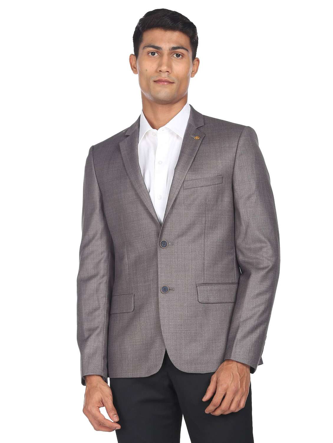 notched lapel single breasted formal blazer