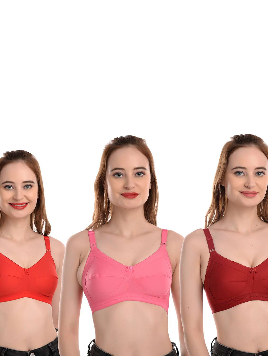 pack of 3 solid t-shirt bra 