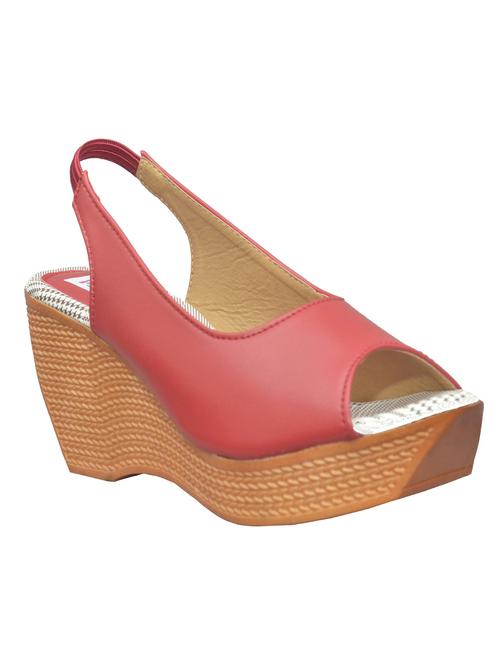 red wedge sandal - 19133779 - Standard Image - 0