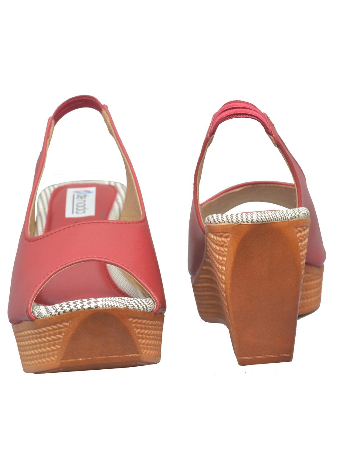 red wedge sandal - 19133779 - Standard Image - 3
