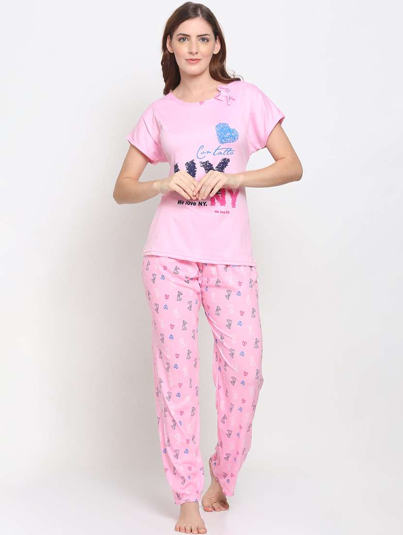 women printed night suit set - 19136419 - Zoom Image - 0