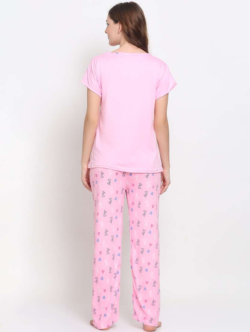 women printed night suit set - 19136419 - Standard Image - 3