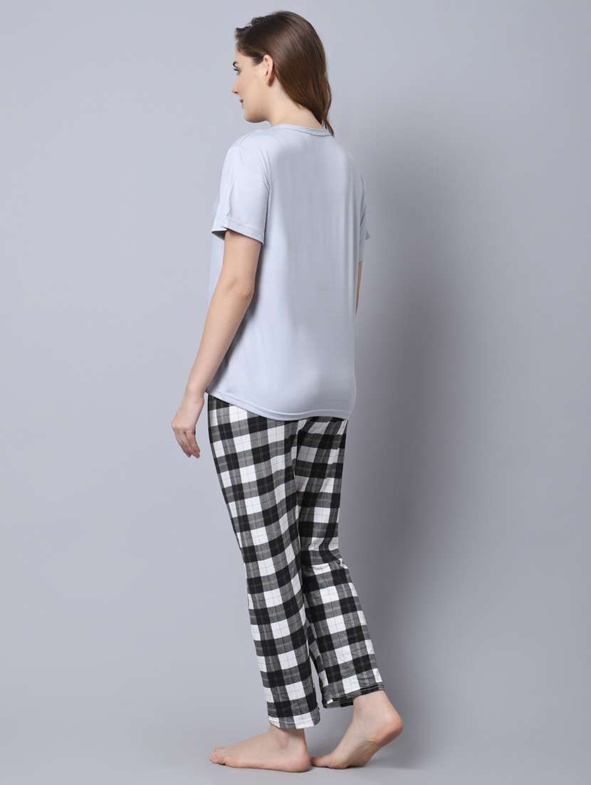 women printed night suit set  - 19136439 -  Standard Image - 3