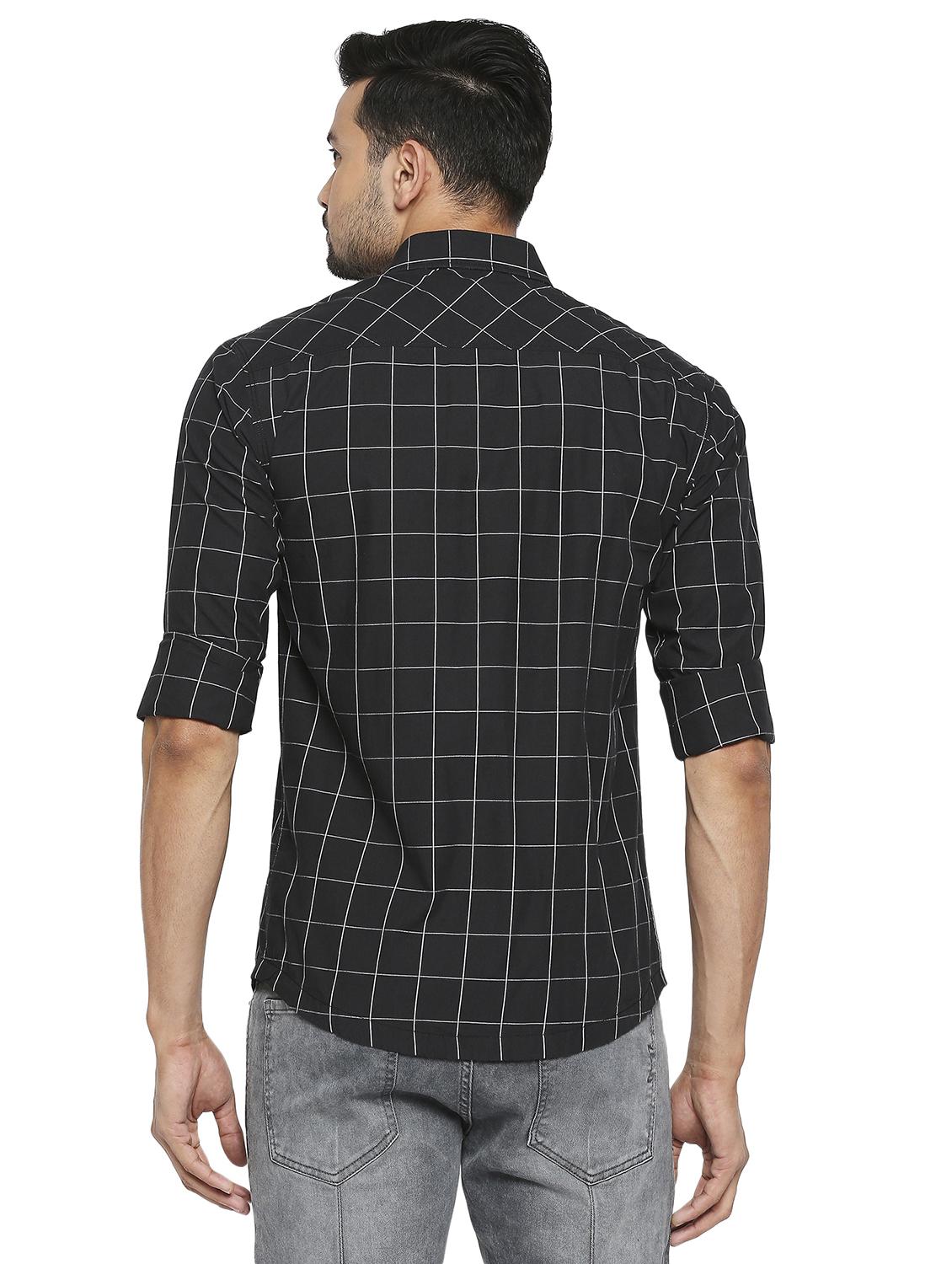 black checkered casual shirt - 19137478 - Standard Image - 3