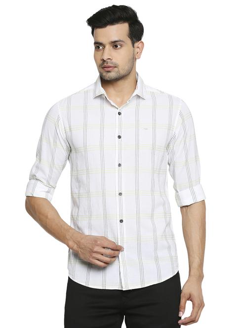 white checkered casual shirt - 19137480 - Standard Image - 0