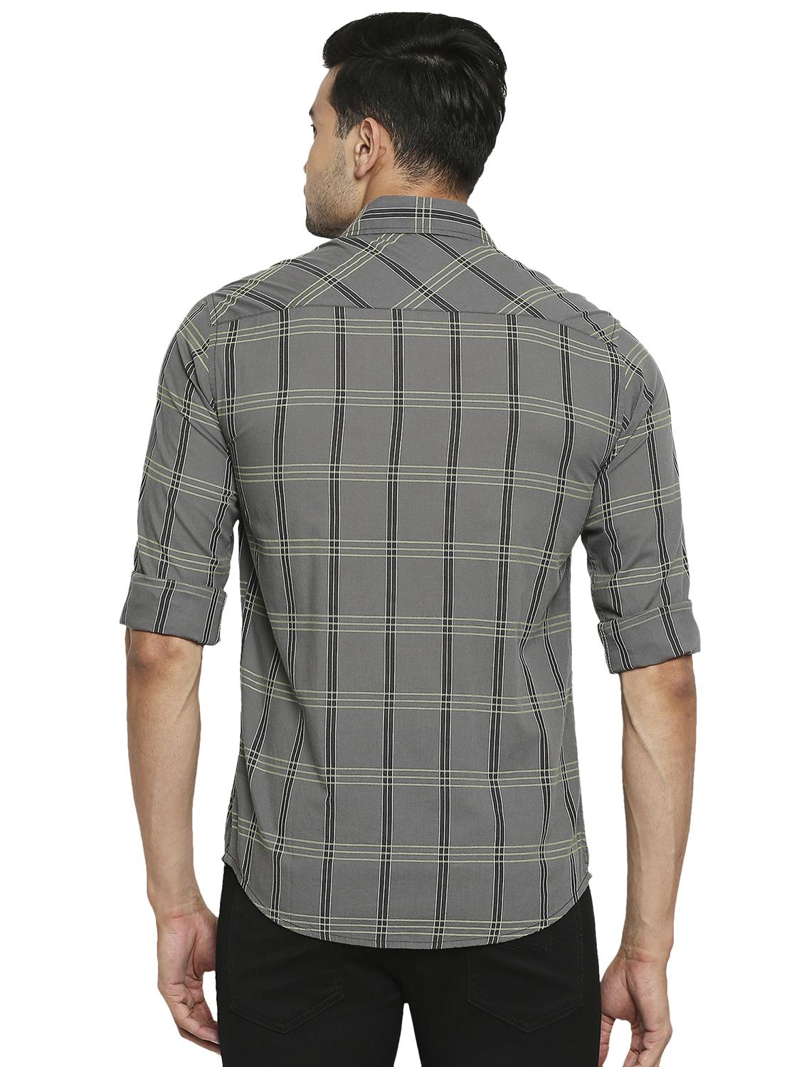 grey checkered casual shirt - 19137481 - Standard Image - 3