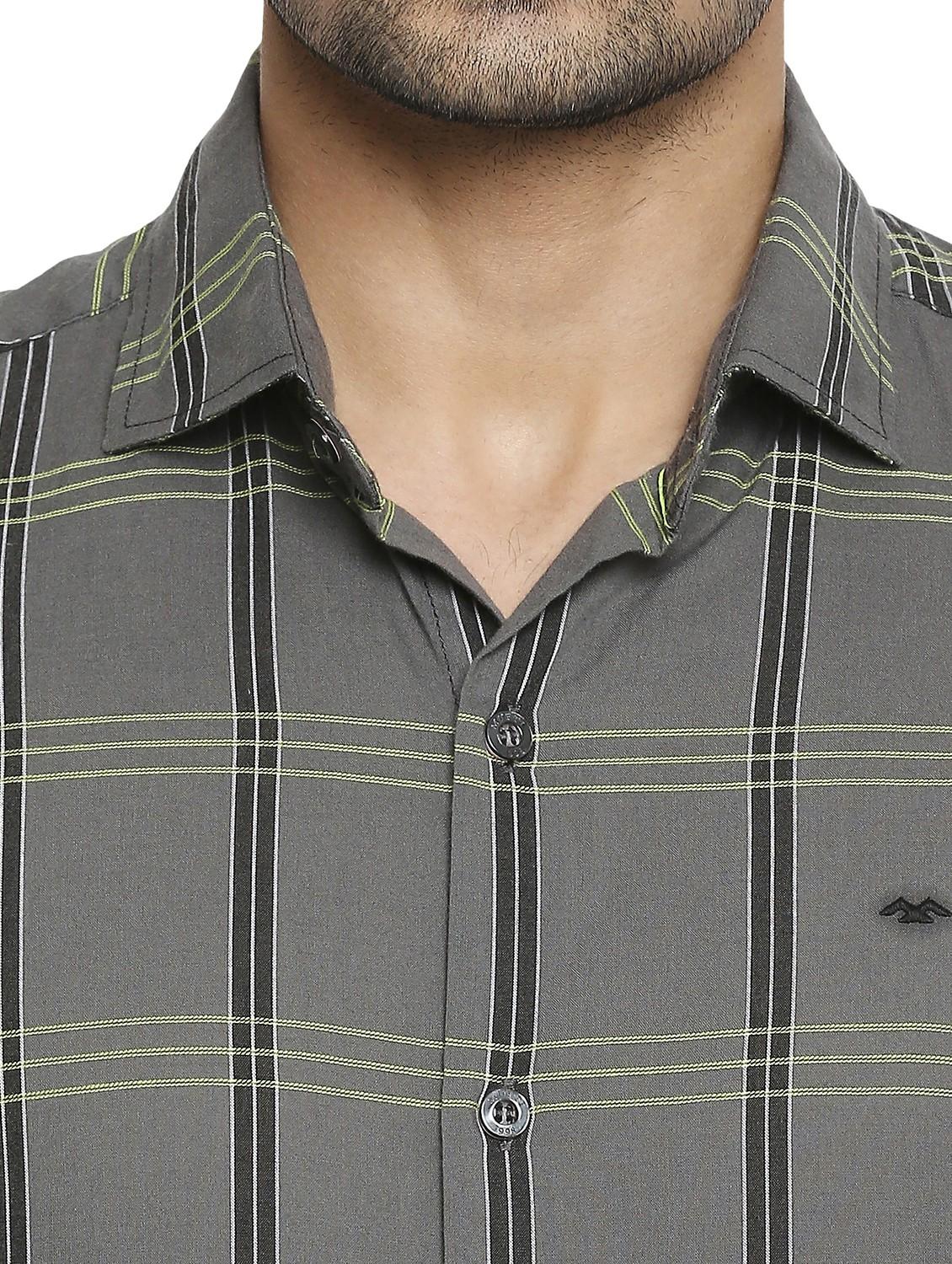 grey checkered casual shirt - 19137481 - Standard Image - 5