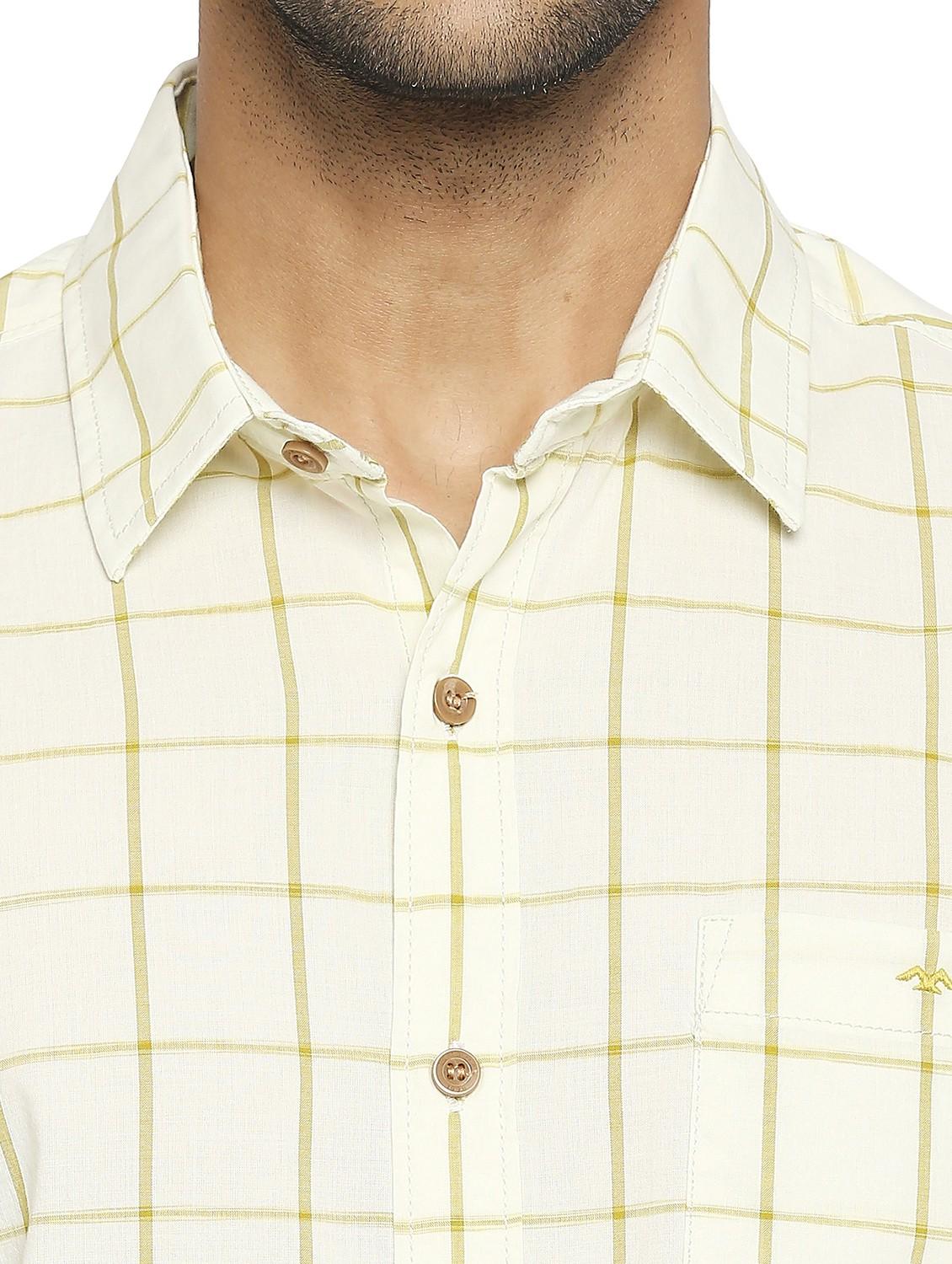yellow checkered casual shirt - 19137483 - Standard Image - 5