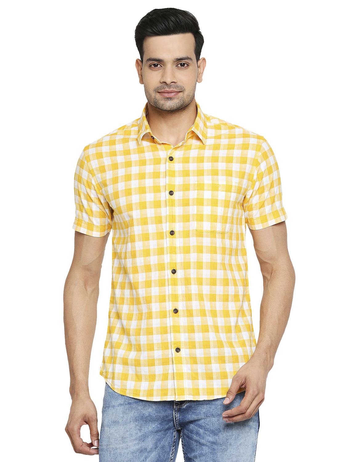 yellow checkered casual shirt - 19137484 - Zoom Image - 0