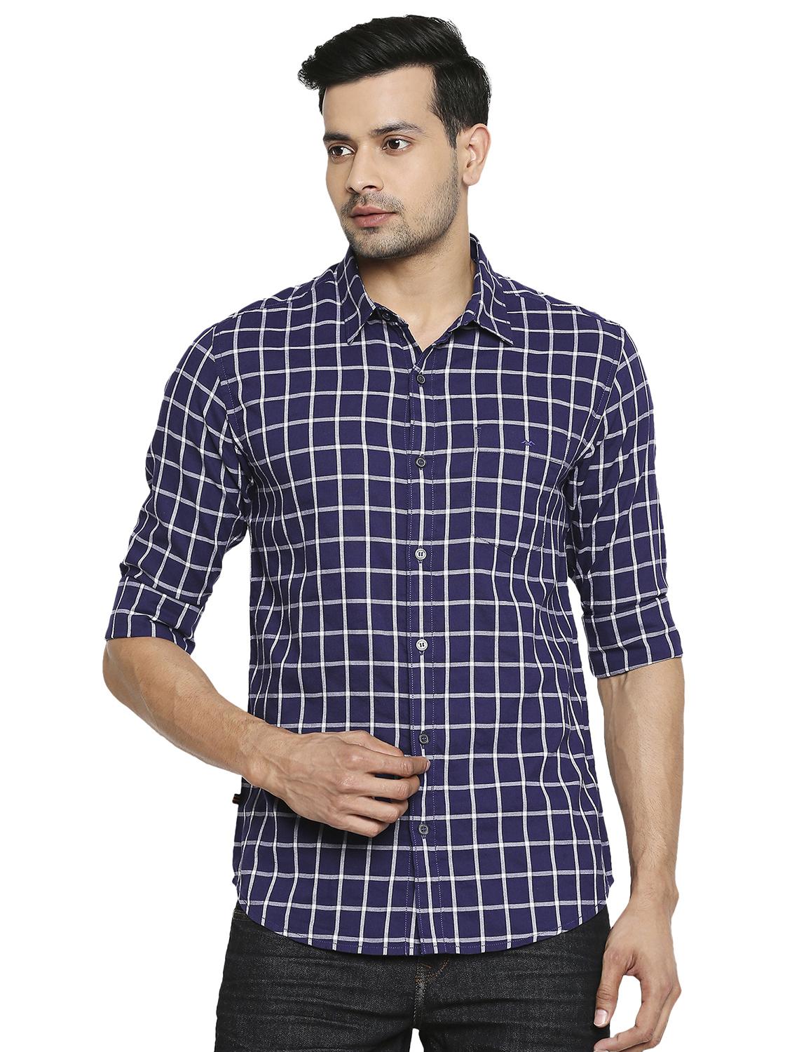 blue checkered casual shirt - 19137485 - Zoom Image - 0