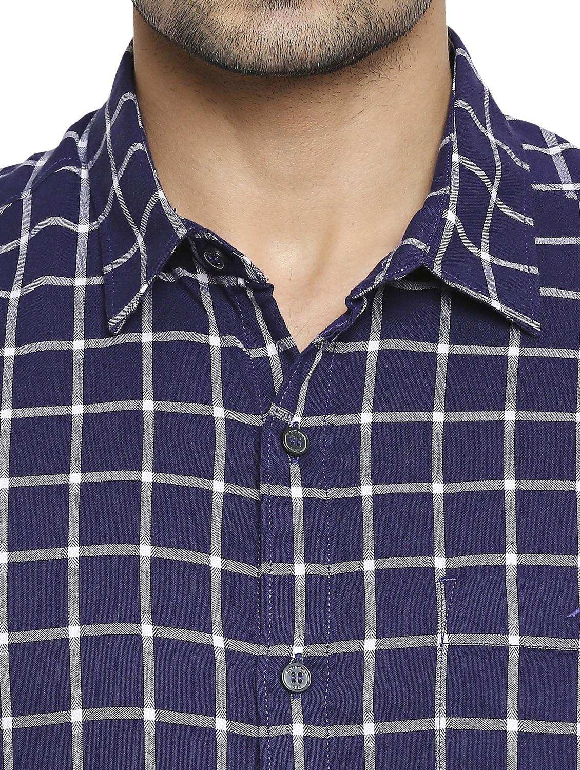blue checkered casual shirt - 19137485 - Standard Image - 5