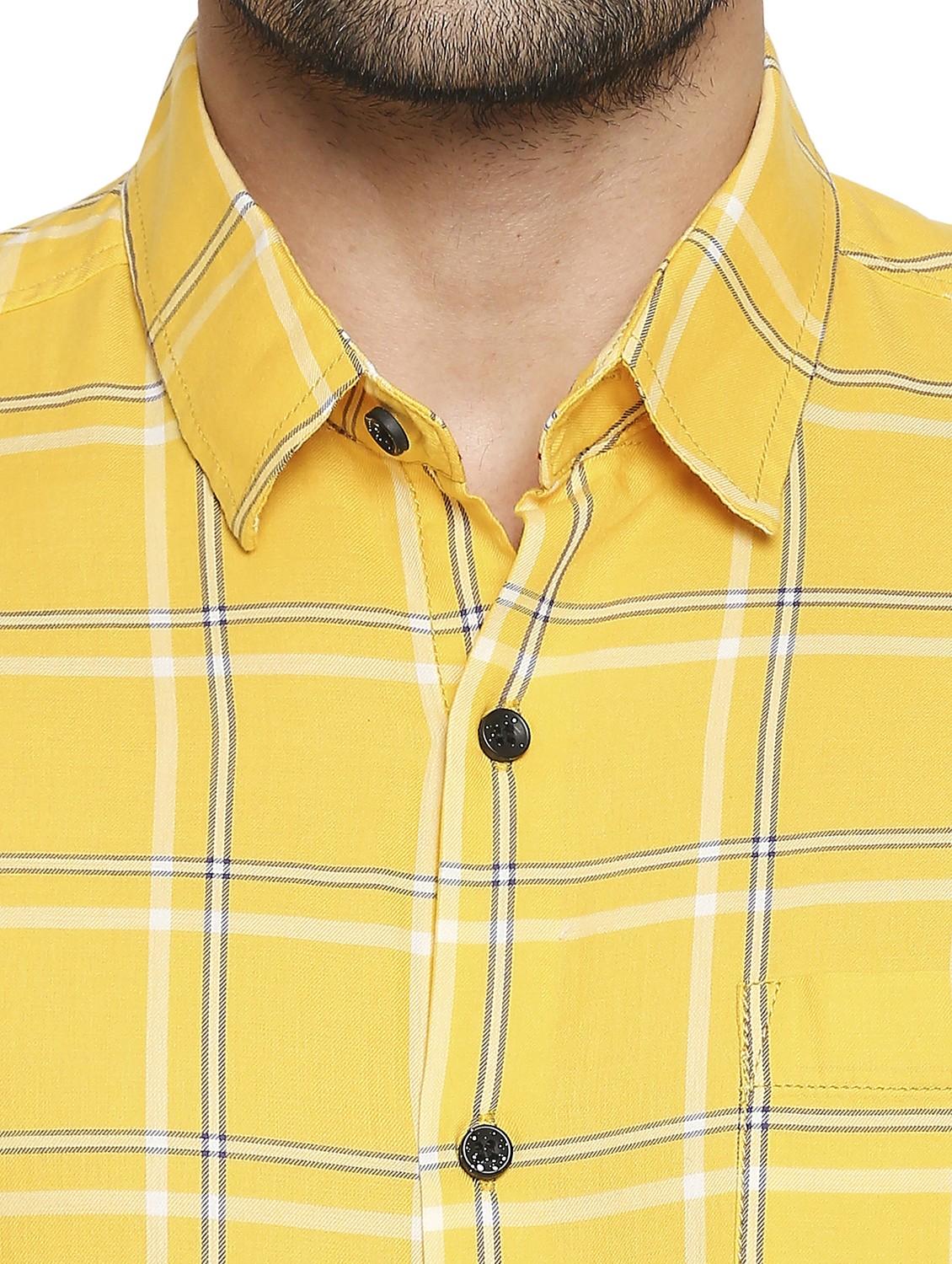 yellow checkered casual shirt - 19137486 - Standard Image - 5