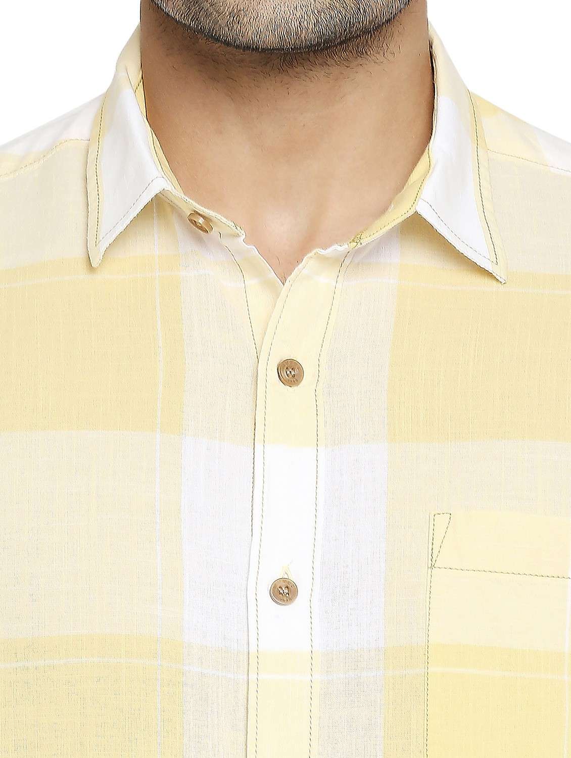 yellow checkered casual shirt - 19137487 - Standard Image - 5