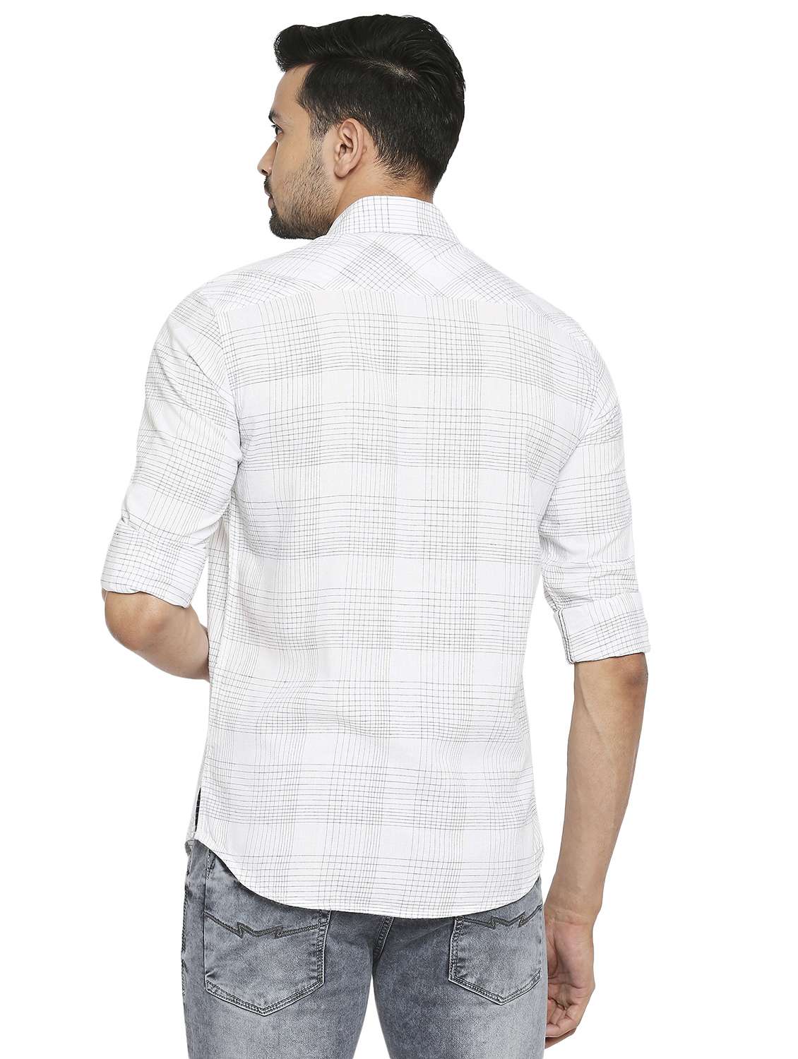 white checkered casual shirt - 19137493 -  Standard Image - 3