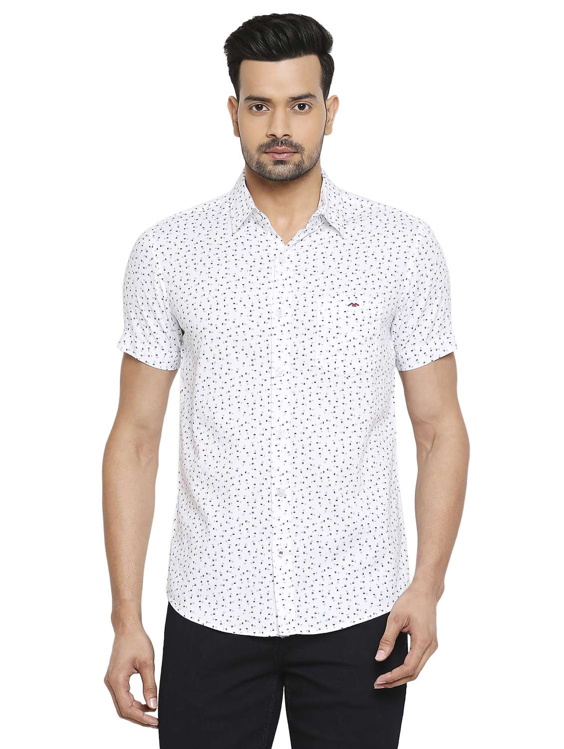 white printed casual shirt - 19137505 -  Zoom Image - 0