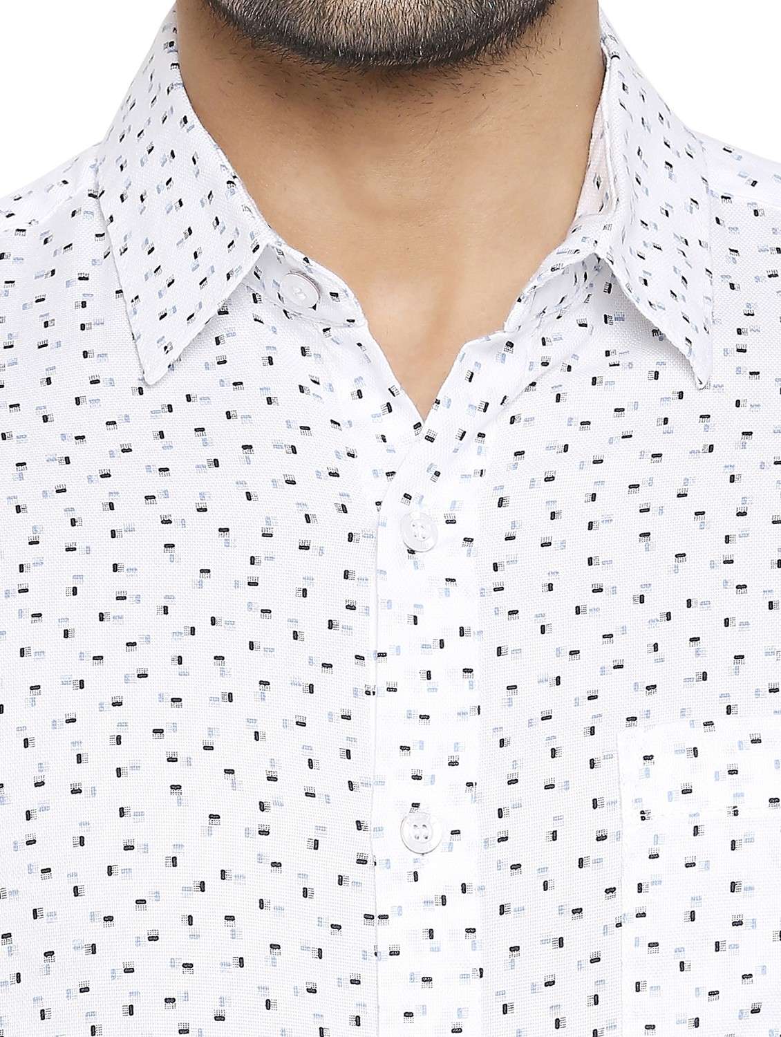 white printed casual shirt - 19137505 - Standard Image - 5