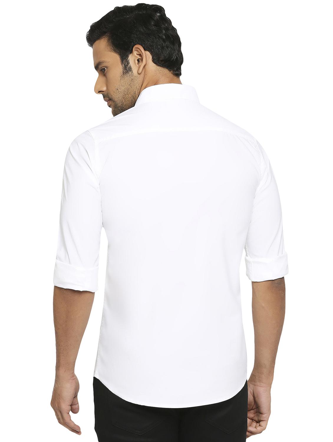white solid casual shirt - 19137536 - Standard Image - 3