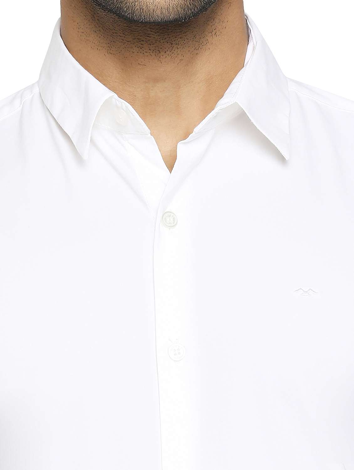 white solid casual shirt - 19137536 - Standard Image - 5